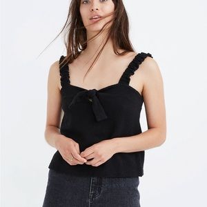 NWT Madewell front tie top black XXS